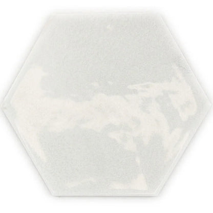Hexagon Moon White glans 16x18