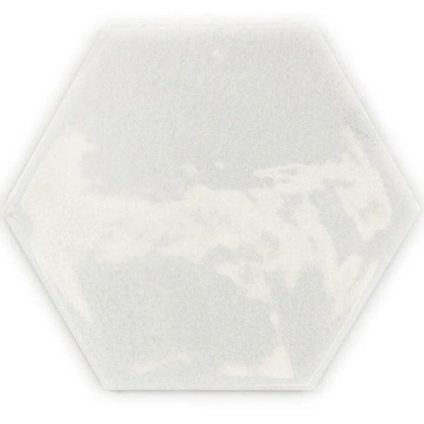Hexagon Moon White glans 16x18