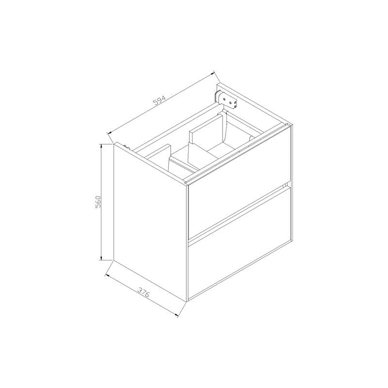 Badmeubel Compact Greeploos 60 Hoogglans Wit