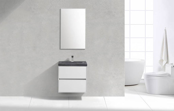 Badmeubel Compact Stone Greeploos 60 Hoogglans Wit