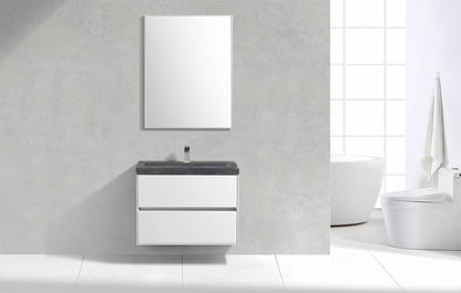 Badmeubel Compact Stone Greeploos 80 Hoogglans Wit