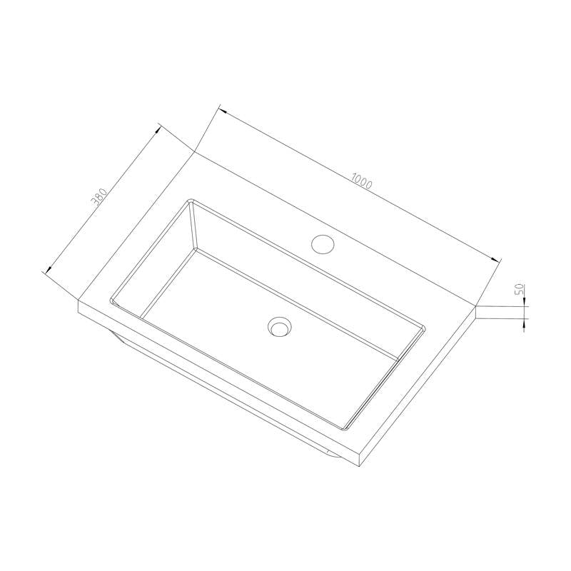 Badmeubel Compact Stone 100 Hoogglans Wit
