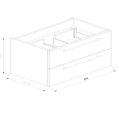 Badmeubel Compact Stone 100 Hoogglans Wit