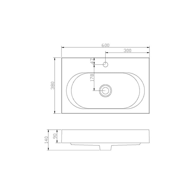 Badmeubel Compact Line 60 Hoogglans Wit