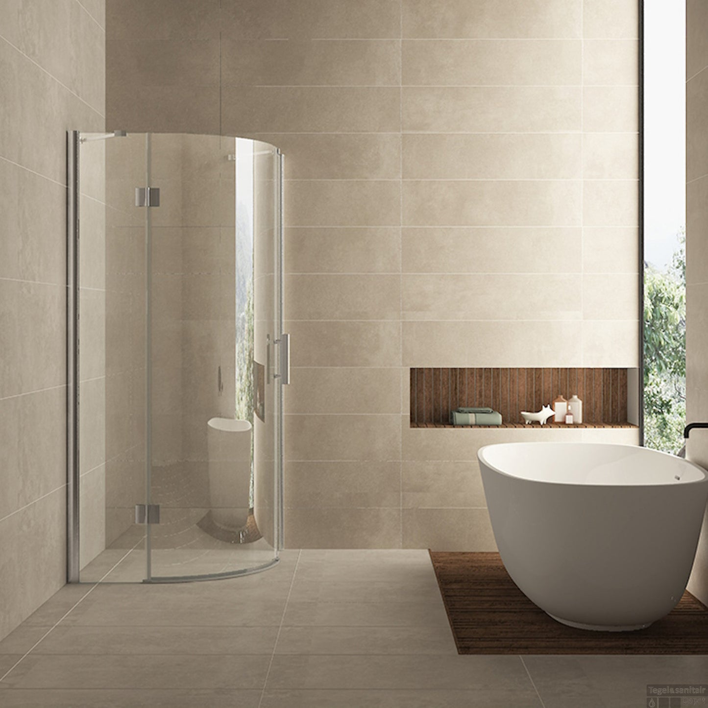 Douchecabine Wiesbaden kwartrond 1 deur LS 90x90cm 8mm NANO coating