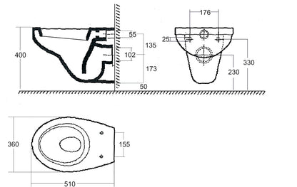 Wiesbaden Sphinx wandcloset 52cm Wit