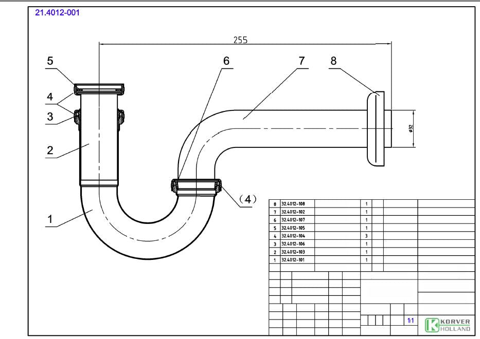 Caral buissifon chroom 8717306084956