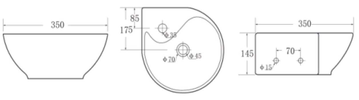 Porta hoekfontein 35 x 35 cm wit 8717306084734