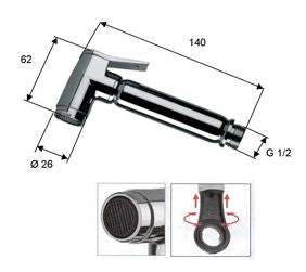 Caral losse bidet handdouche chroom 8718053678870