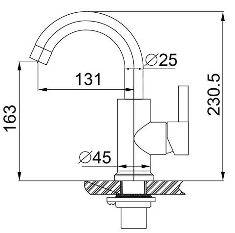 Wes draaibare wastafelkraan RVS 8718053678993