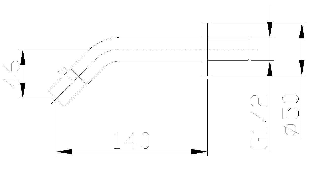 Metro toiletkraan muurbevestiging chroom 8718053679846