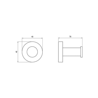 Handdoekhaak Rond chroom