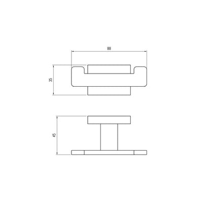 Handdoekhaak Vierkant chroom