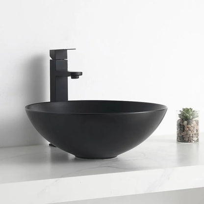 Waskom Opbouw Lorens Rond 40x40x13.5cm Mat Zwart