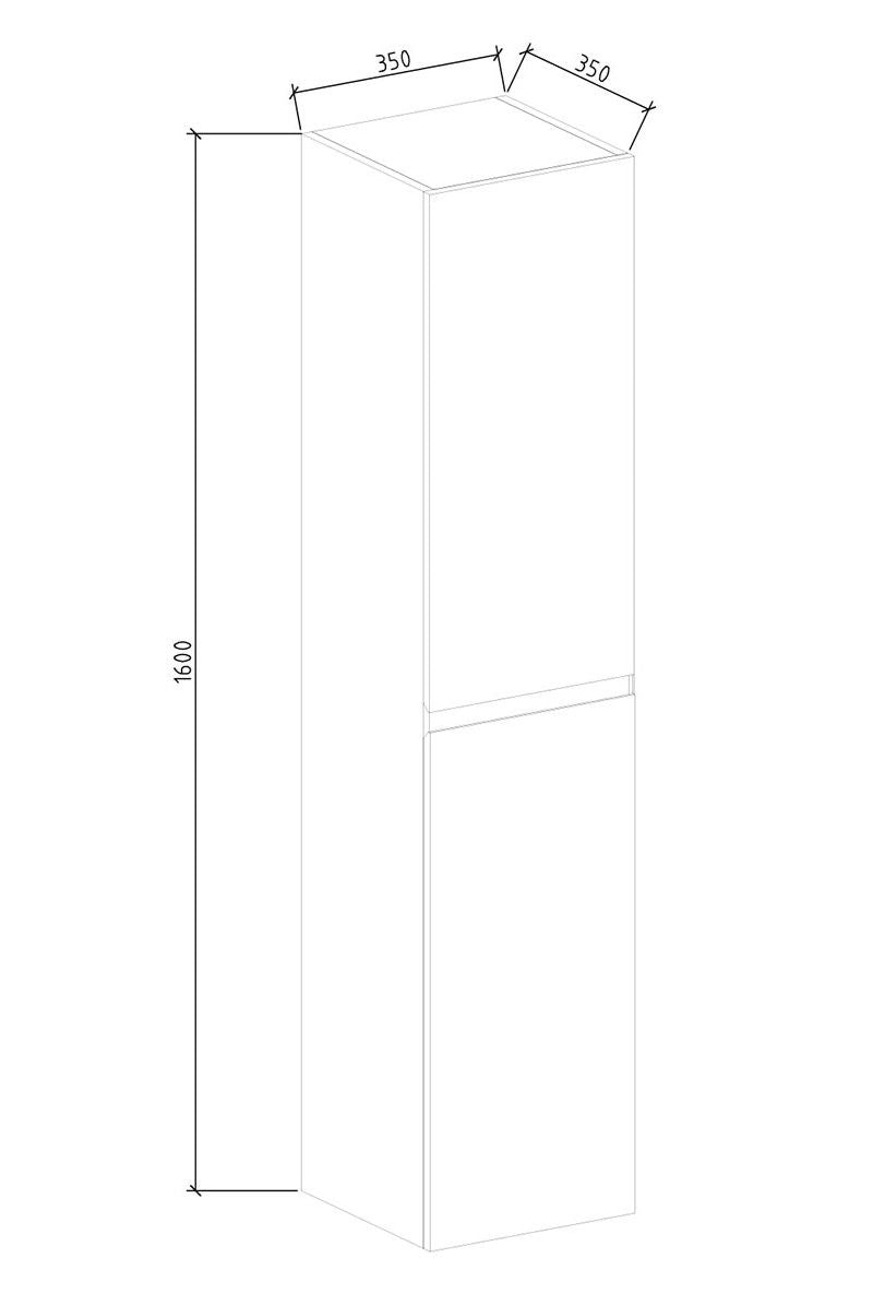 Badkamerkast Tieme in hoogglans wit 160x35x35cm