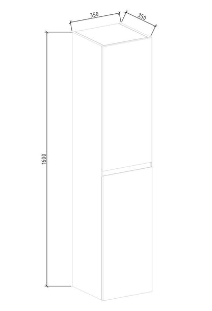 Badkamerkast Tieme in mat grijs 160x35x35cm