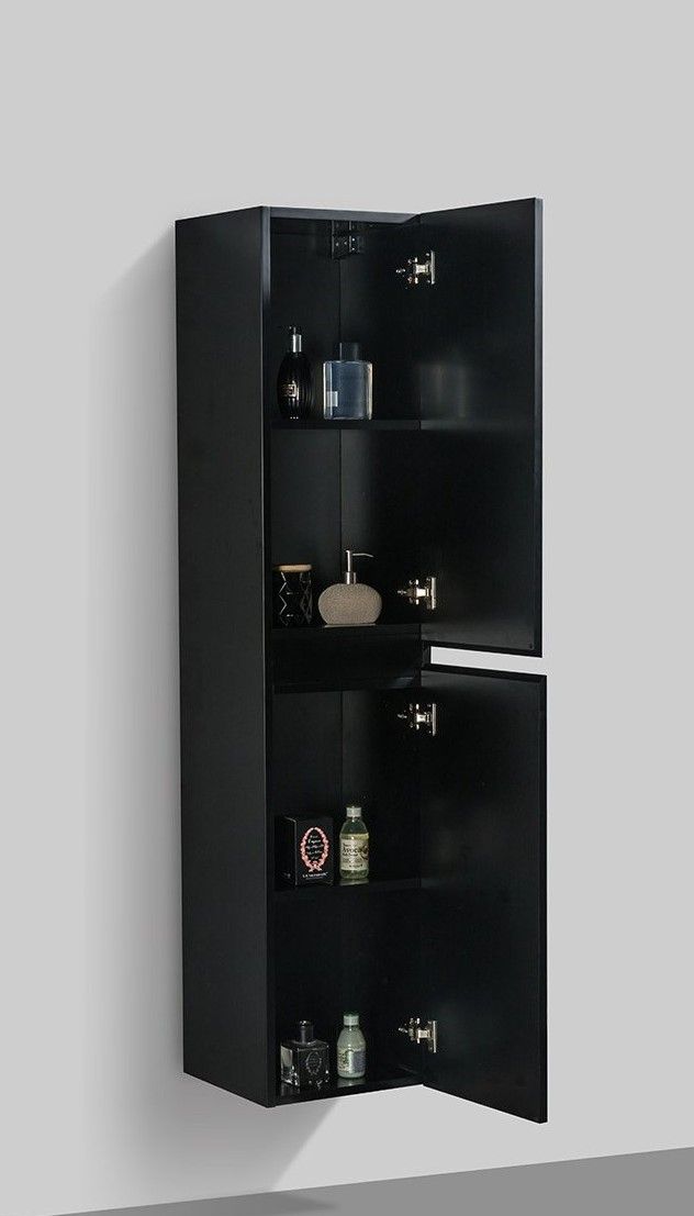 Badkamerkast Tieme in mat zwart 160x35x35cm