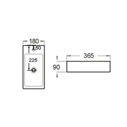 Combipakket keramische fontein met kraan en afvoer  Qubic mini Links