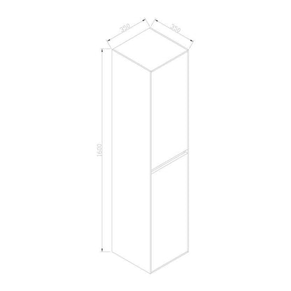 Kolomkast Compact Greeploos 160 Hoogglans Wit