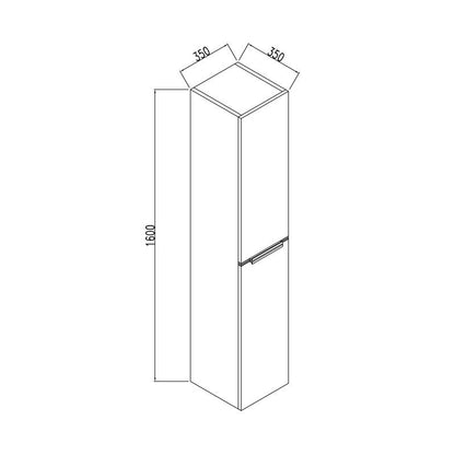 Kolomkast Senza 160 Hoogglans Wit