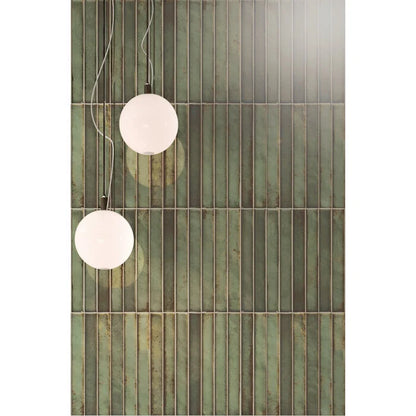 Brick Raku Emerald mozaiektegel 35x35