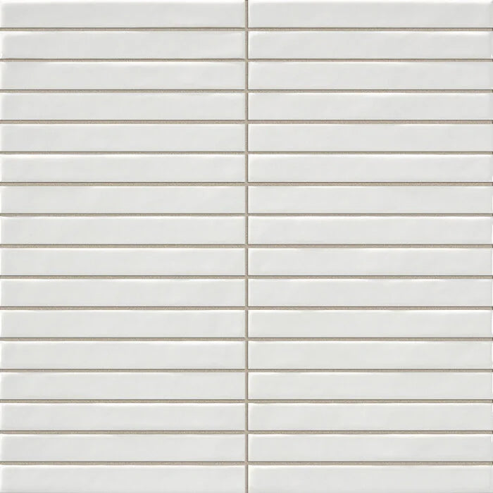 Pencil Kromo White mozaiektegel 35x35