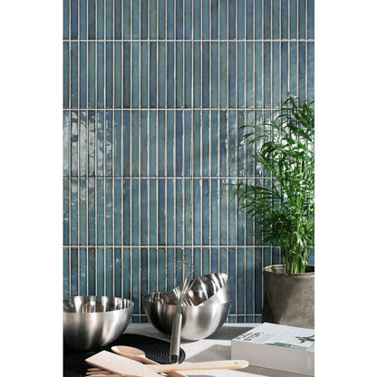 Pencil Raku Turquoise mozaiektegel 35x35