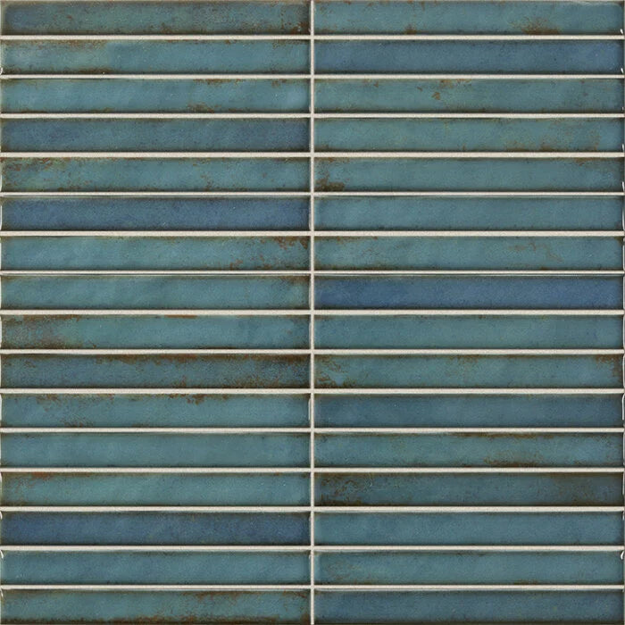 Pencil Raku Turquoise mozaiektegel 35x35