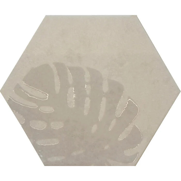 Beton Cire Bercy Bianco hexagon decor 20x24
