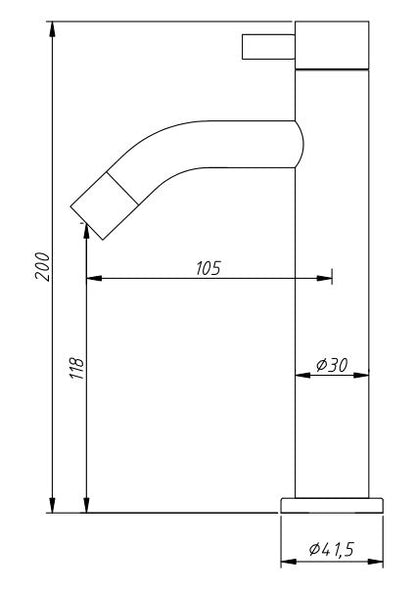 Fonteinkraan hoog 20 cm RVS