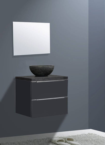 Badmeubel Senza Dynasty met ronde kom 60 Hoogglans Antraciet