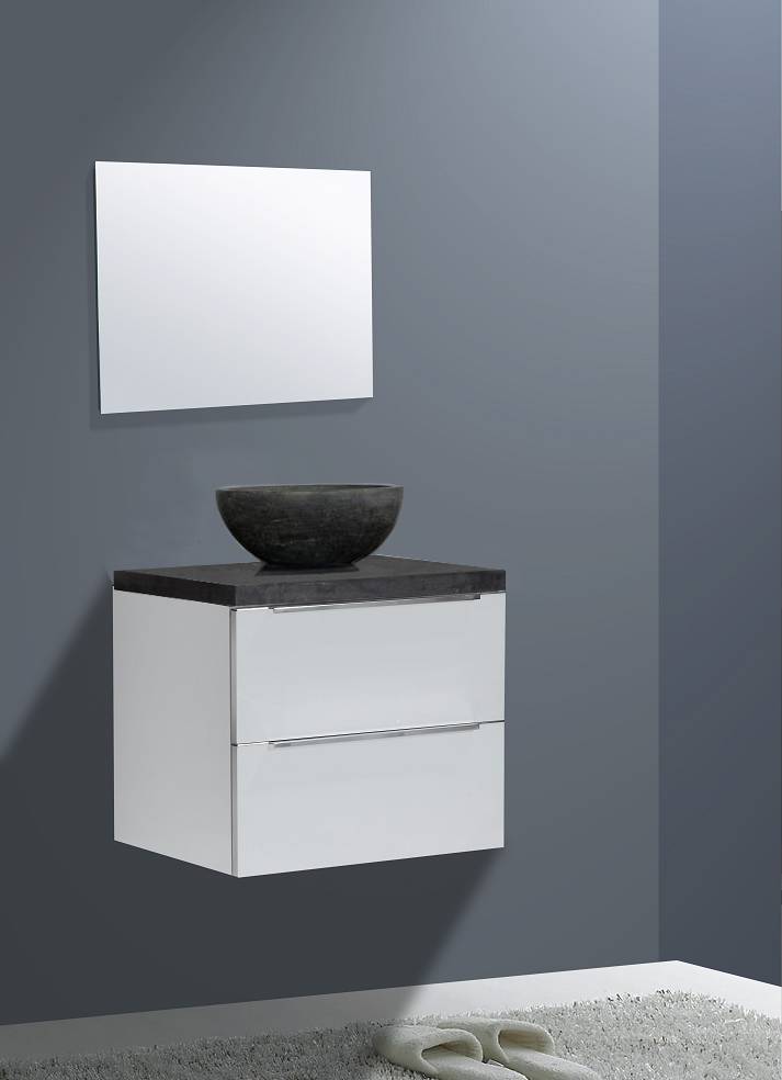 Badmeubel Senza Dynasty met ronde kom 60 Hoogglans Wit