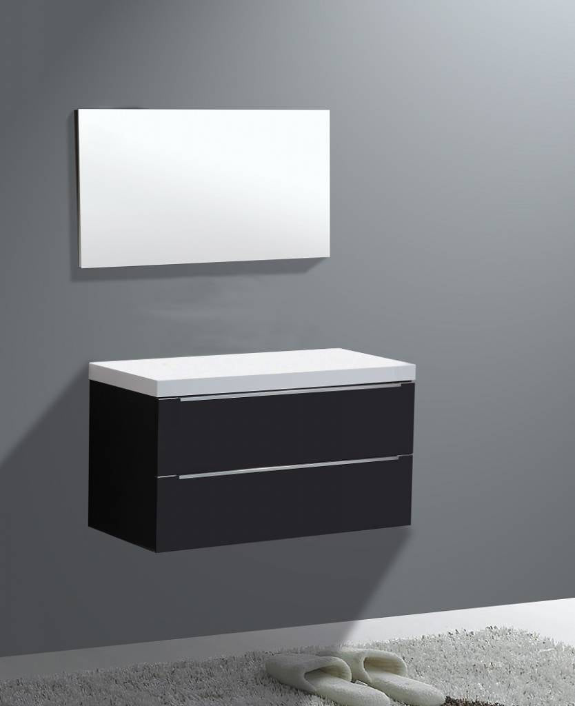 Badmeubel Senza Flat kunstmarmer top 100 Antraciet