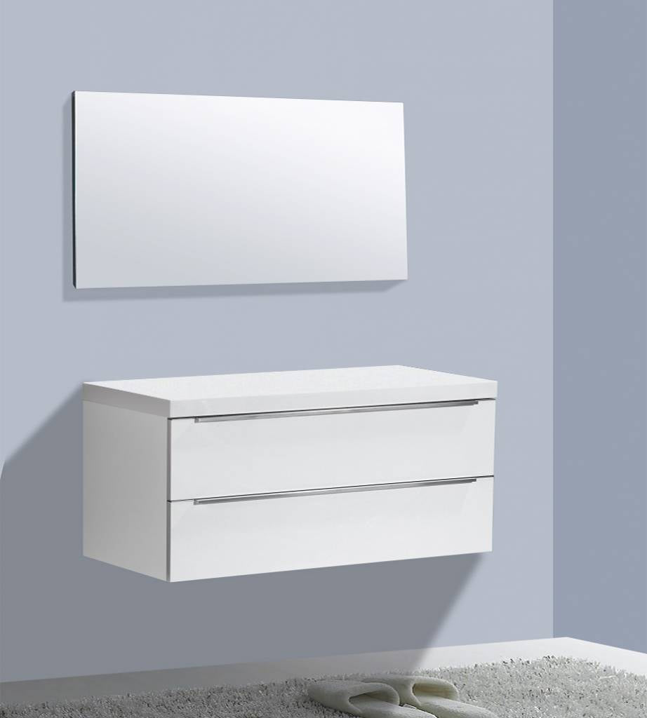 Badmeubel Senza Flat kunstmarmer top 120 Wit