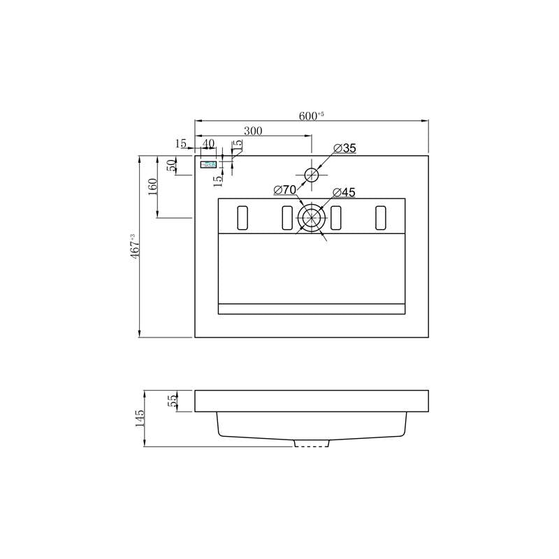 Badmeubel Senza 60 Hoogglans Antraciet