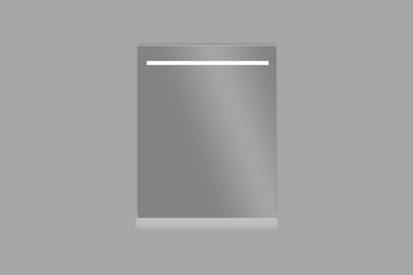 Aluminium spiegel met LED verlichting en onderverlichting 58 inclusief spiegelverwarming