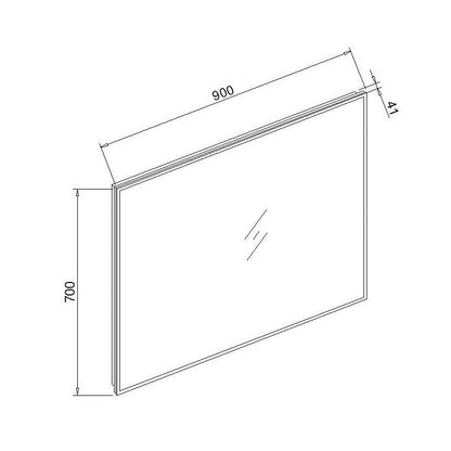 Aluminium spiegel LED Infinity 90 met spiegelverwarming