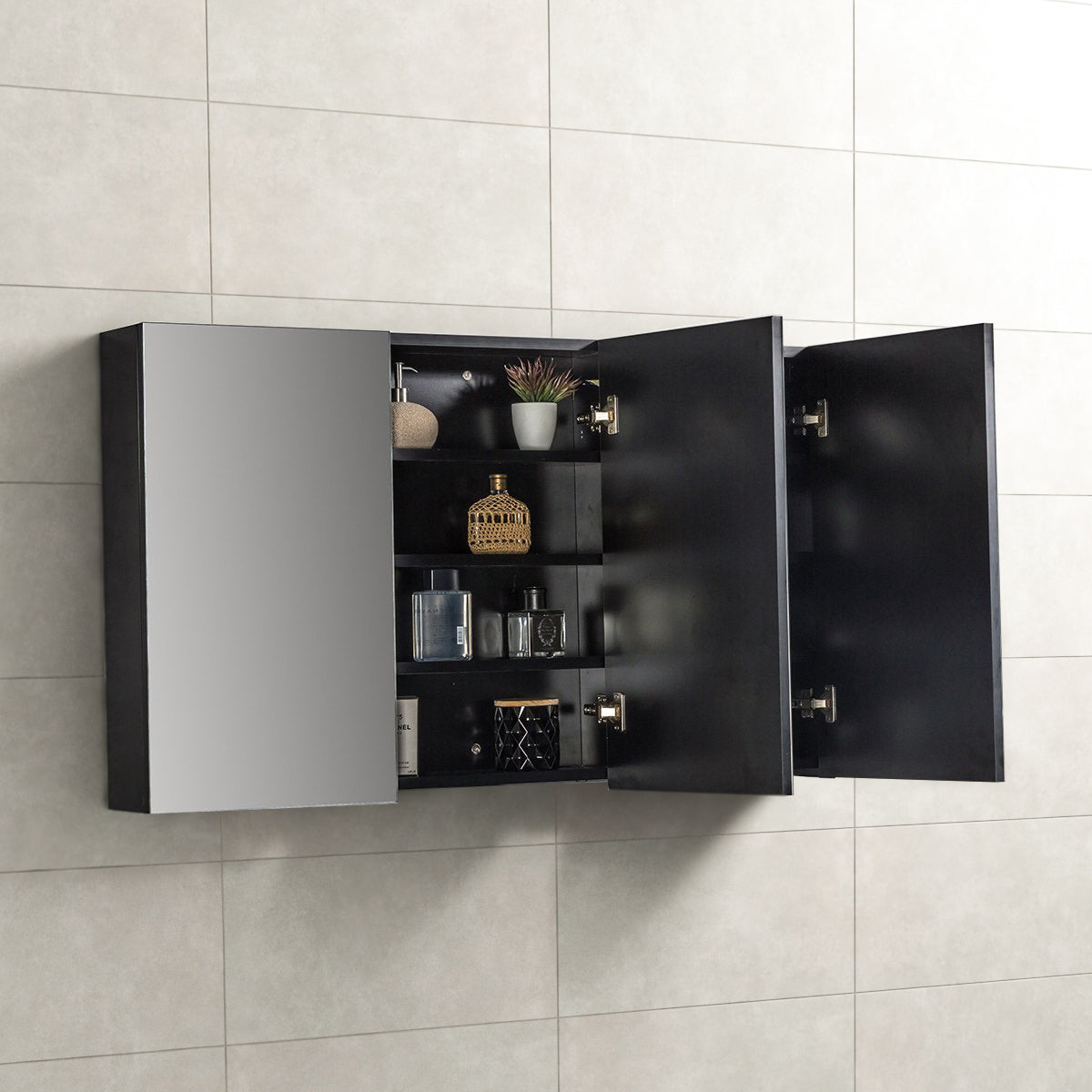 Spiegelkast Tieme in mat zwart 120x70x16cm
