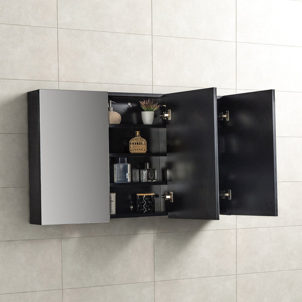 Spiegelkast Tieme in mat zwart 120x70x16cm