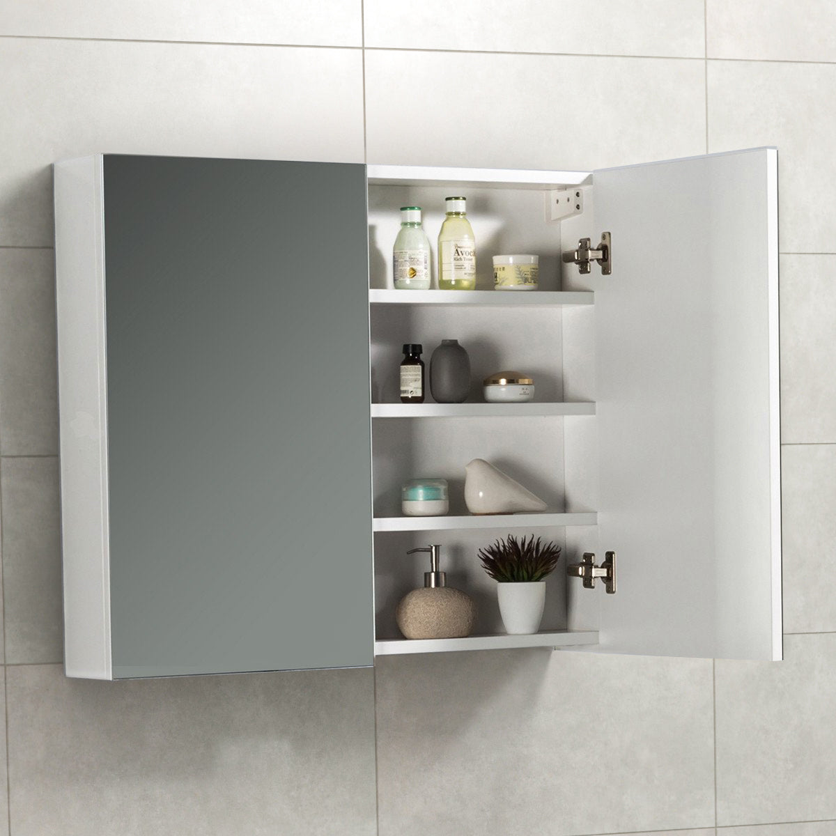 Spiegelkast Tieme in hoogglans wit 80x70x16cm