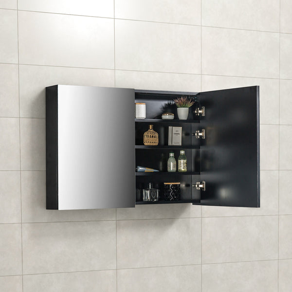 Spiegelkast Tieme in mat zwart 100x70x16cm