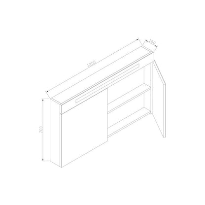 Spiegelkast 120 met LED verlichting Wit