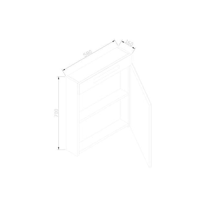 Spiegelkast 58 met LED verlichting Zwart Wenge