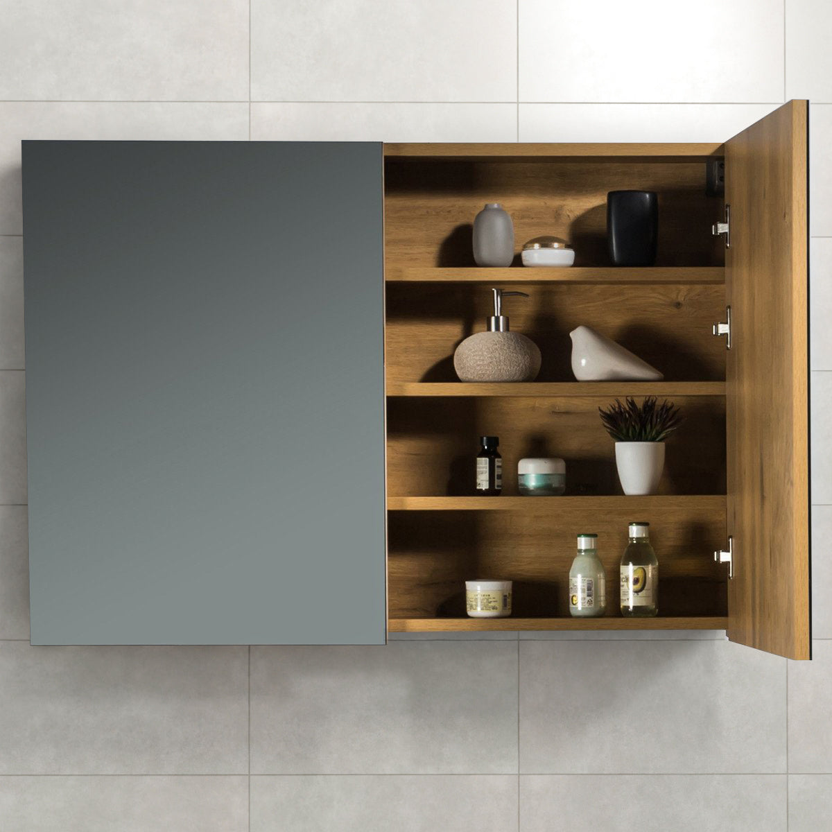 Spiegelkast Tieme in mat eiken 100x70x16cm