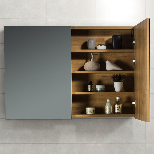 Spiegelkast Tieme in mat eiken 100x70x16cm