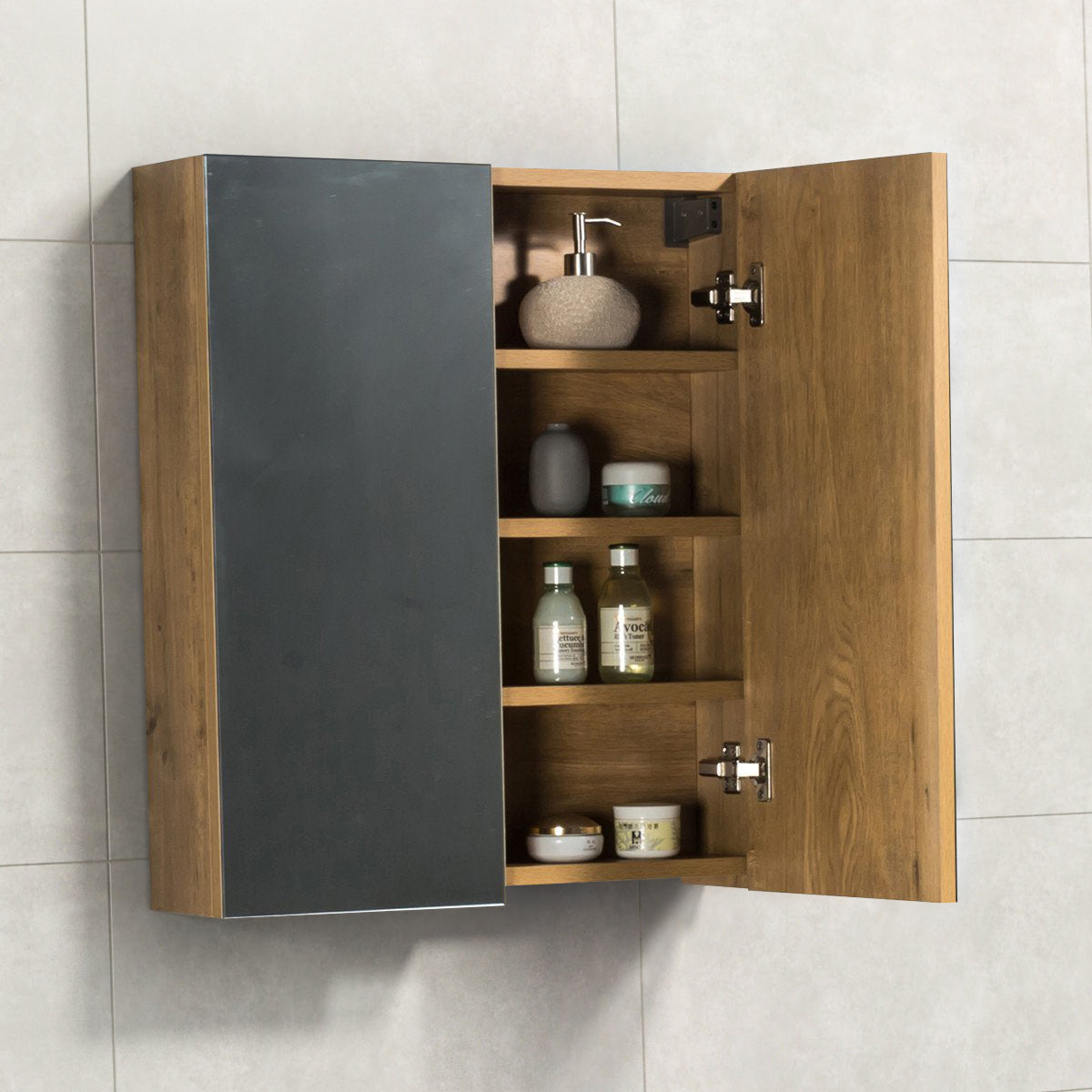 Spiegelkast Tieme in mat eiken 60x70x16cm