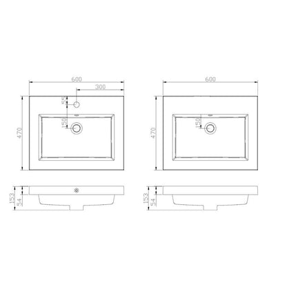 Badmeubel Trend Keramiek 60 Hoogglans Wit