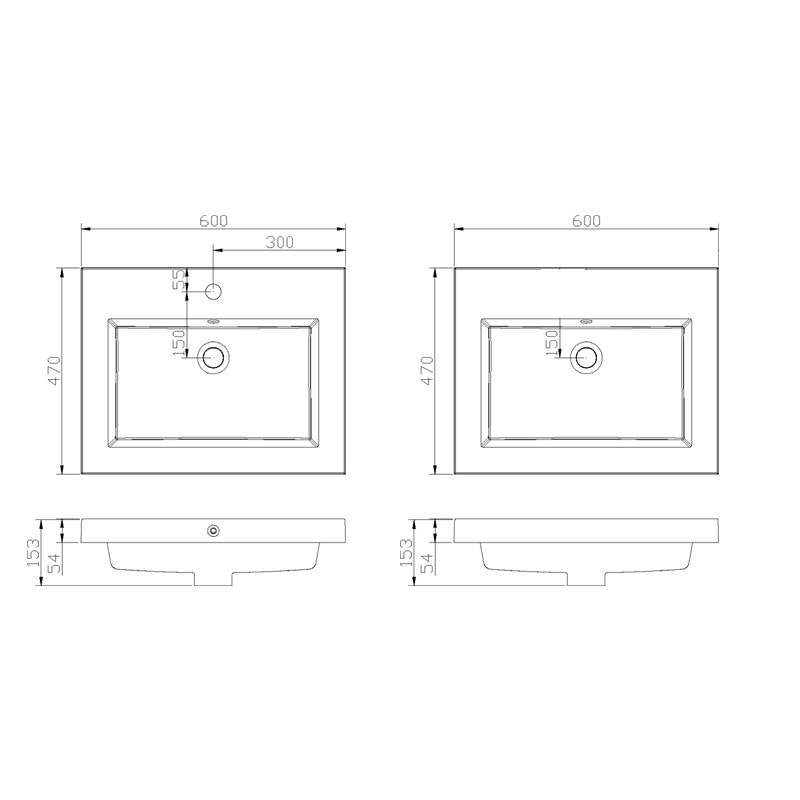 Badmeubel Senza Keramiek 60 Wit