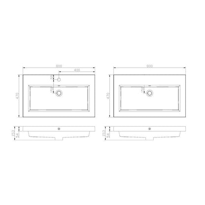 Badmeubel Trend Keramiek 80 Hoogglans Wit