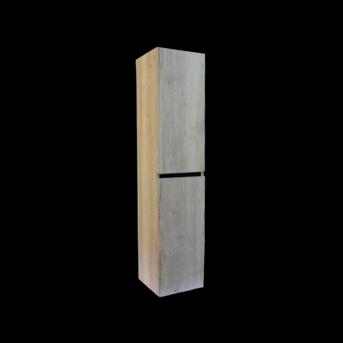 Kolomkast Trendline 160 Natural Oak met greeplijst mat zwart